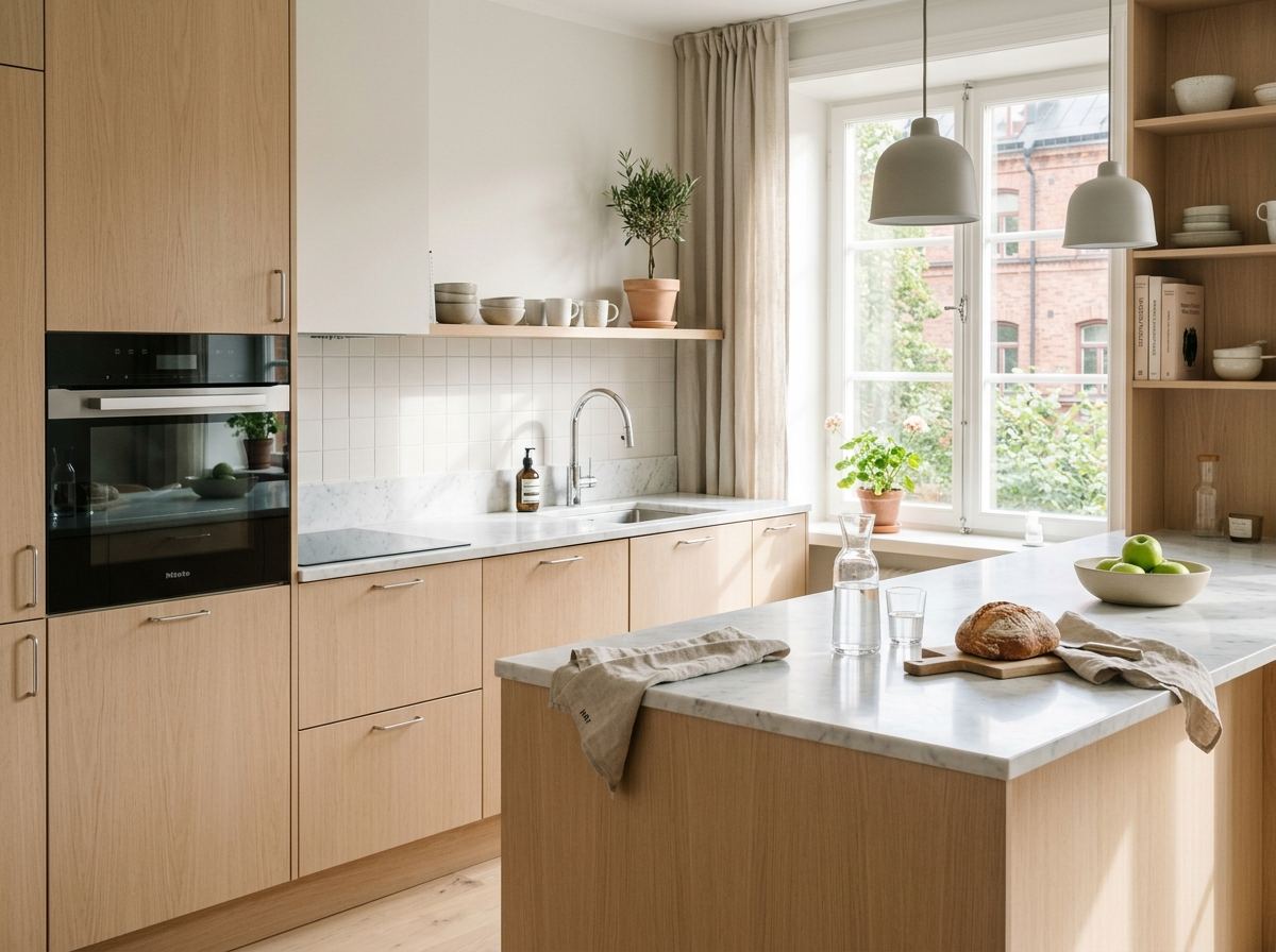 Skinande rent kök efter hemstädning