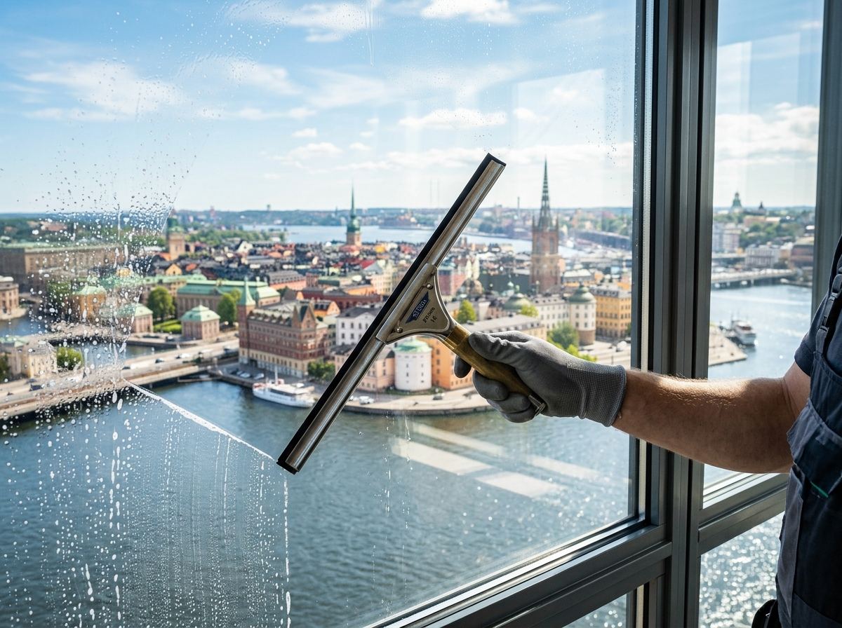 Modernt ljust kontor i Stockholm med rena ytor och fönster